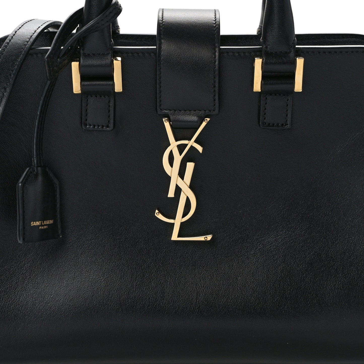 SAINT LAURENT Calfskin Monogram Baby Cabas Black