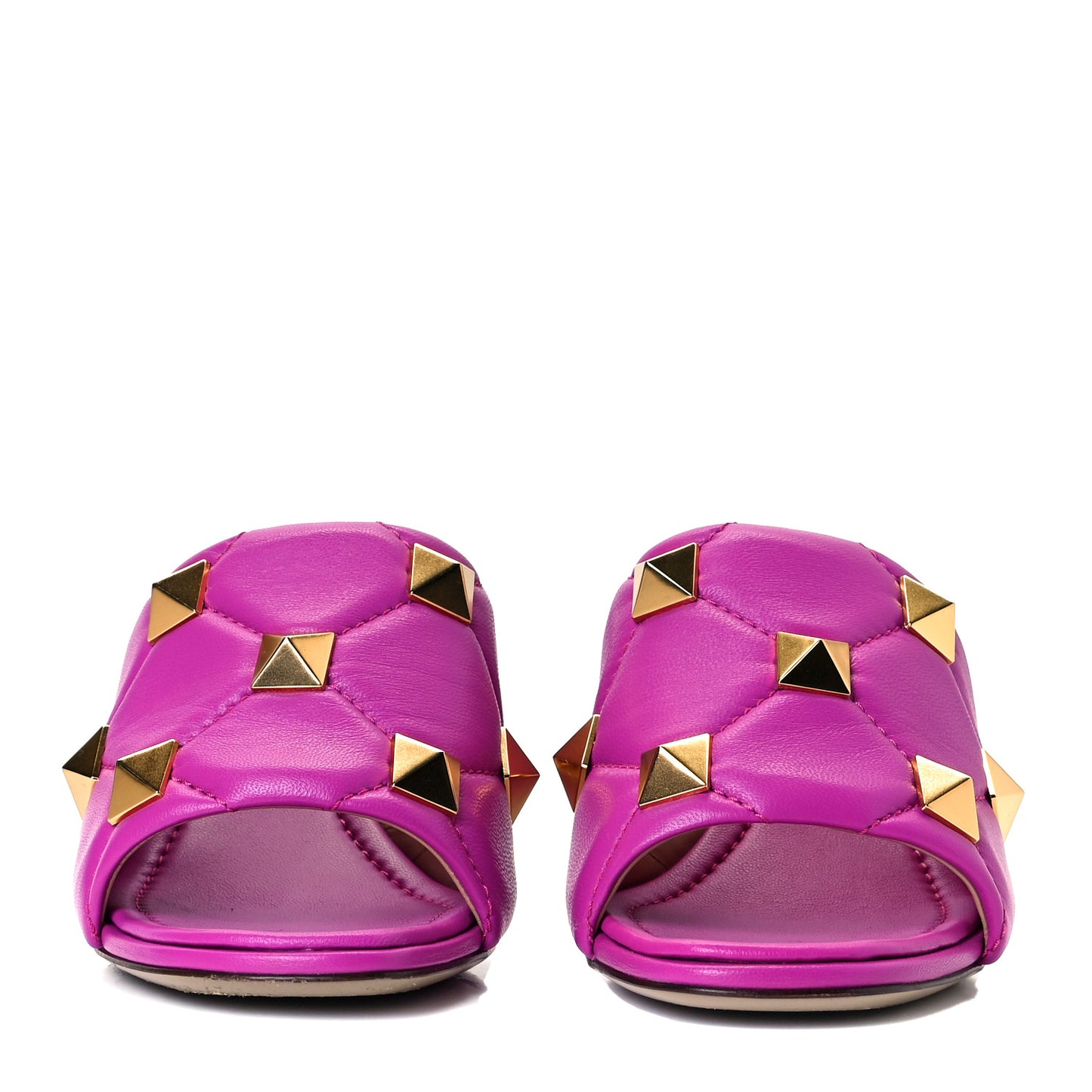 Nappa Quilted Roman Stud 65mm Slide Sandals 37.5 Radiant Orchid
