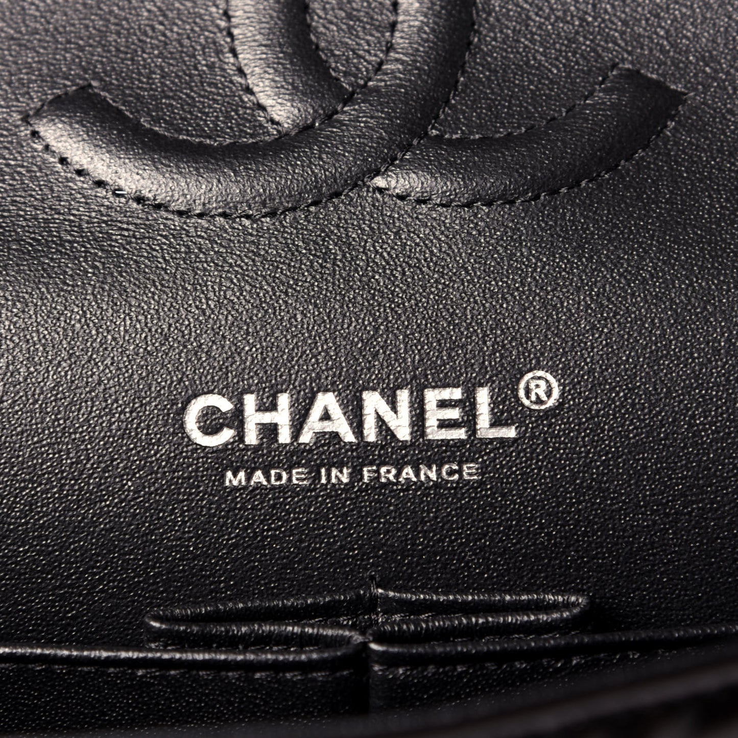 Shiny Crumpled Calfskin Quilted Medium Double Flap So Black