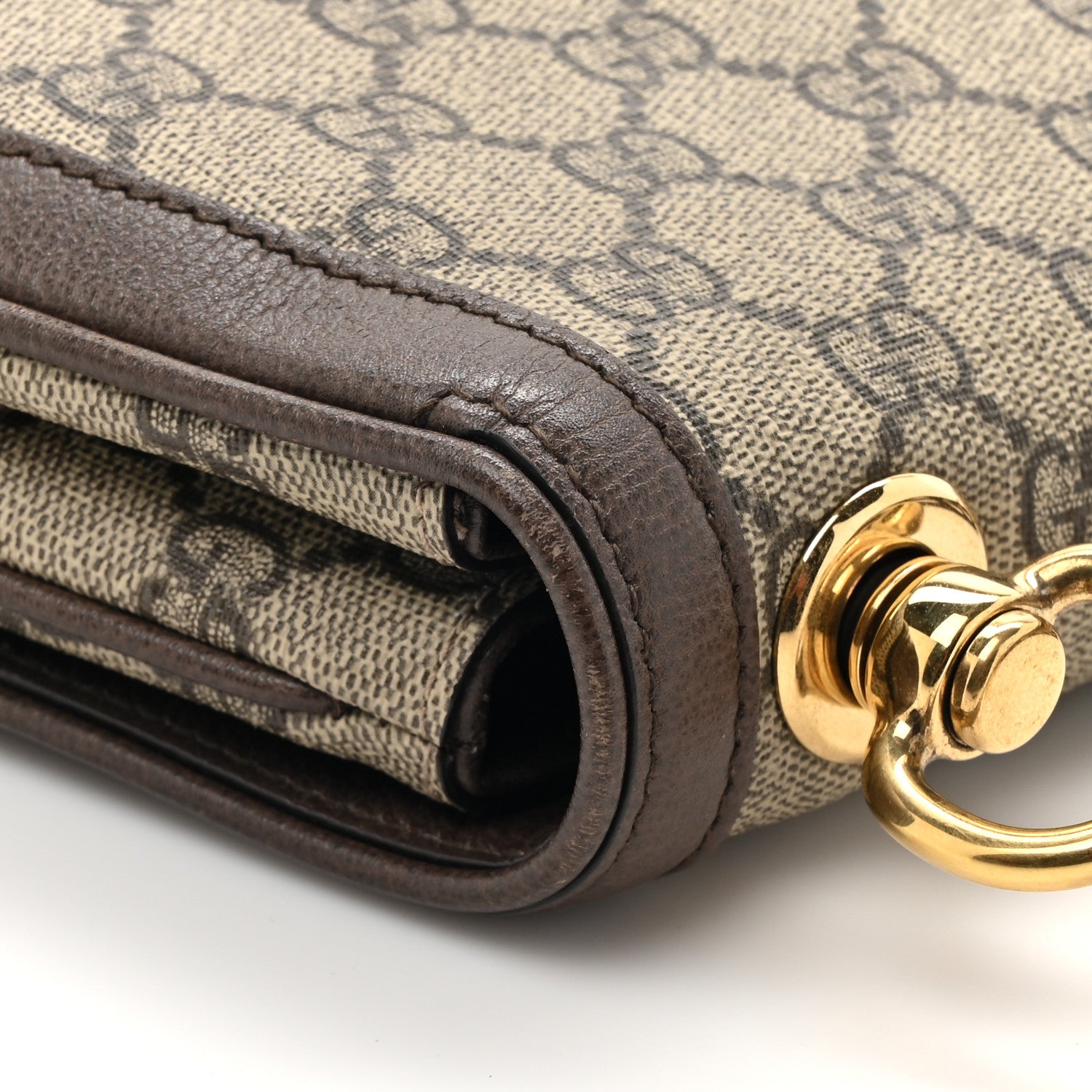 Gucci GG Supreme Monogram Textured Dollar Calfskin Web Medium Blondie Top Handle Shoulder Flap Bag Beige Ebony New Acero 17 of 17