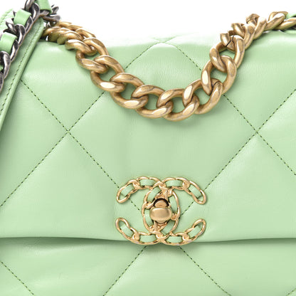 Chanel Goatskin Quilted Medium 19 Flap Light Green 11 of 12