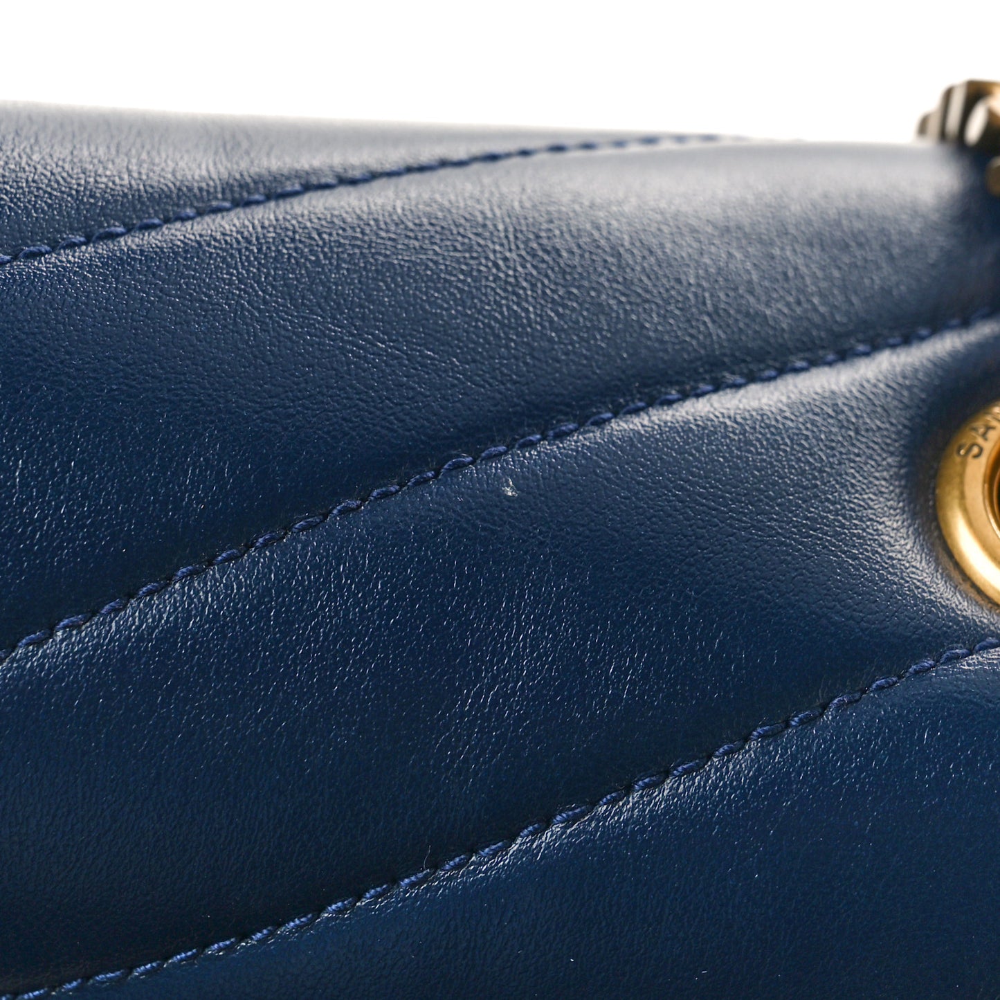 Calfskin Y Quilted Monogram Medium Loulou Chain Satchel Deep Marine