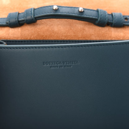 Bottega Veneta Lambskin Maxi Intrecciato Mini Cassette Crossbody Bag Petrol Blue 6 of 9