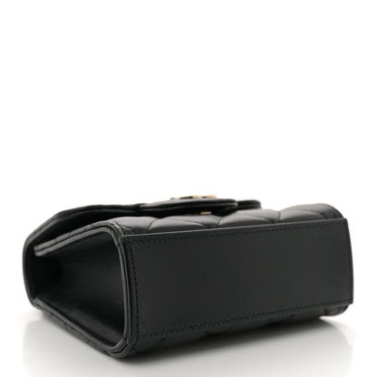 Chanel Lambskin Quilted Top Handle Flap Clutch With Chain Black 4 of 11