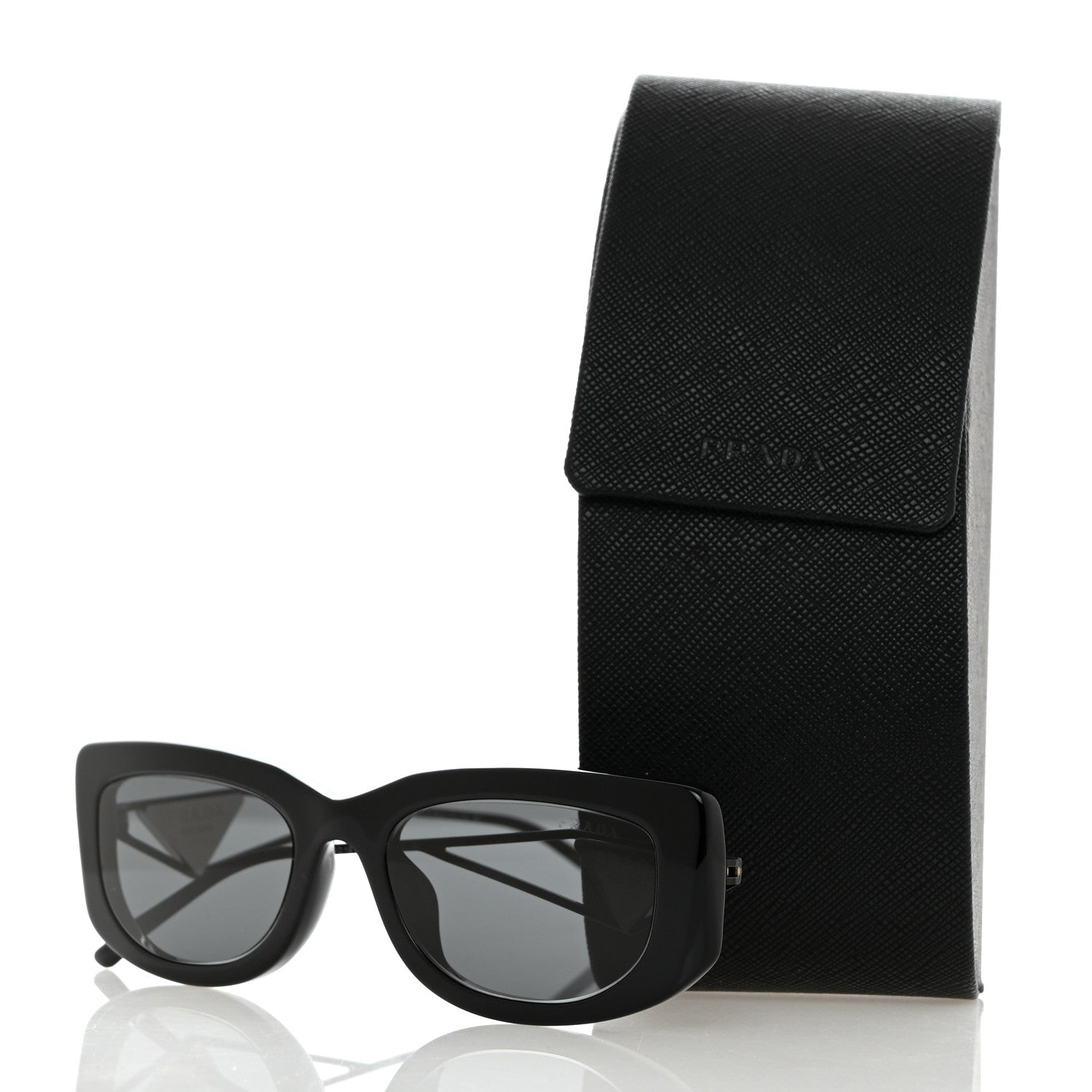 Prada Acetate Sunglasses SPR 14Y Black Slate Gray 9 of 9