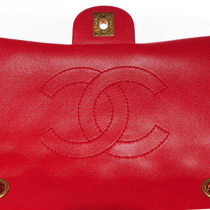 Chanel Lambskin Quilted Now and Forever Large Flap Red 8 of 10