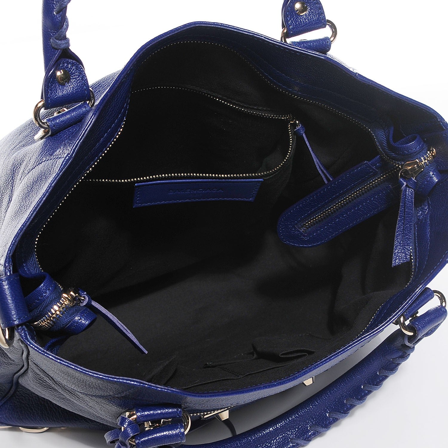 Balenciaga Chevre Gold Metallic Edge Hardware Velo Bleu Roi 5 of 14