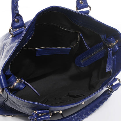 Balenciaga Chevre Gold Metallic Edge Hardware Velo Bleu Roi 5 of 14