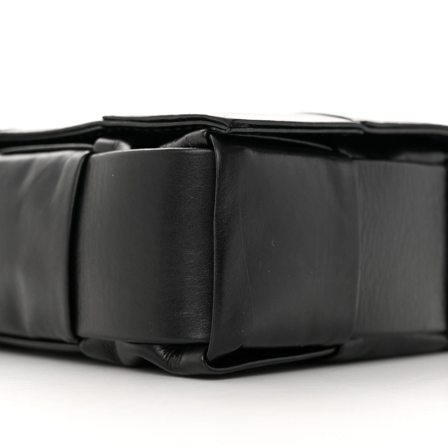 Bottega Veneta Paper Calfskin Maxi Intreccio Cassette Crossbody Bag Black 9 of 11