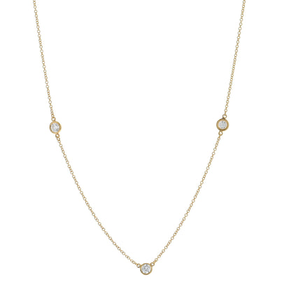 Tiffany 18K Yellow Gold Elsa Peretti Diamonds by the Yard 3 Station Necklace 1 of 4