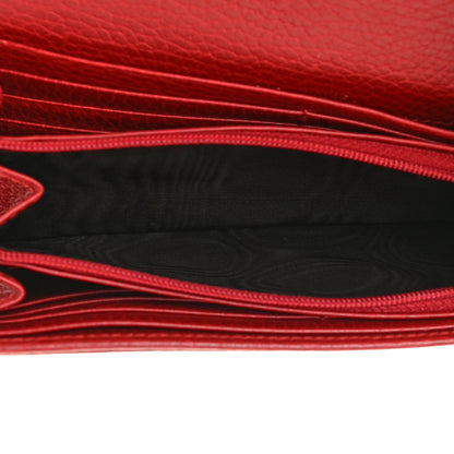 Gucci Dollar Calfskin Petite GG Marmont Wallet Chain Bag Hibiscus Red 7 of 16