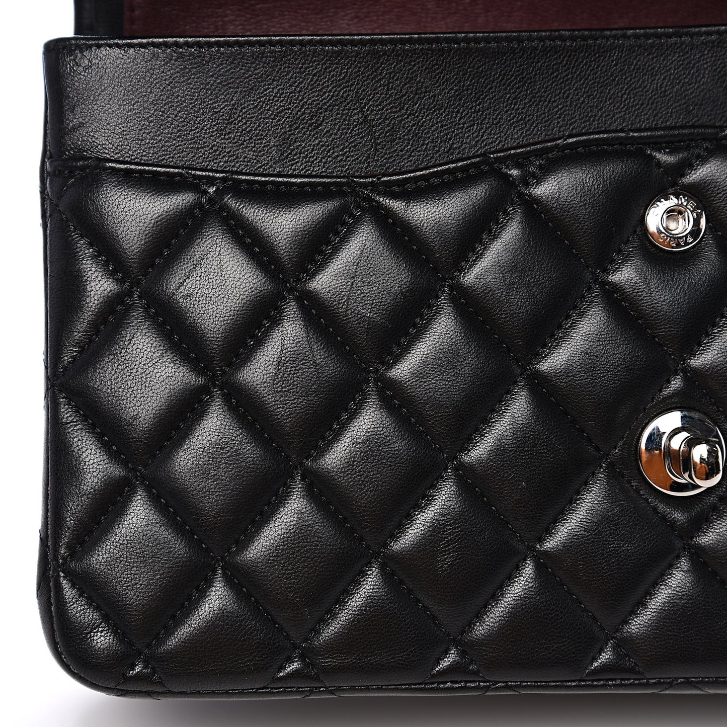 Lambskin Quilted Medium Double Flap Black