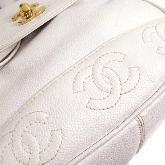 Chanel Caviar CC Backpack White 7 of 12