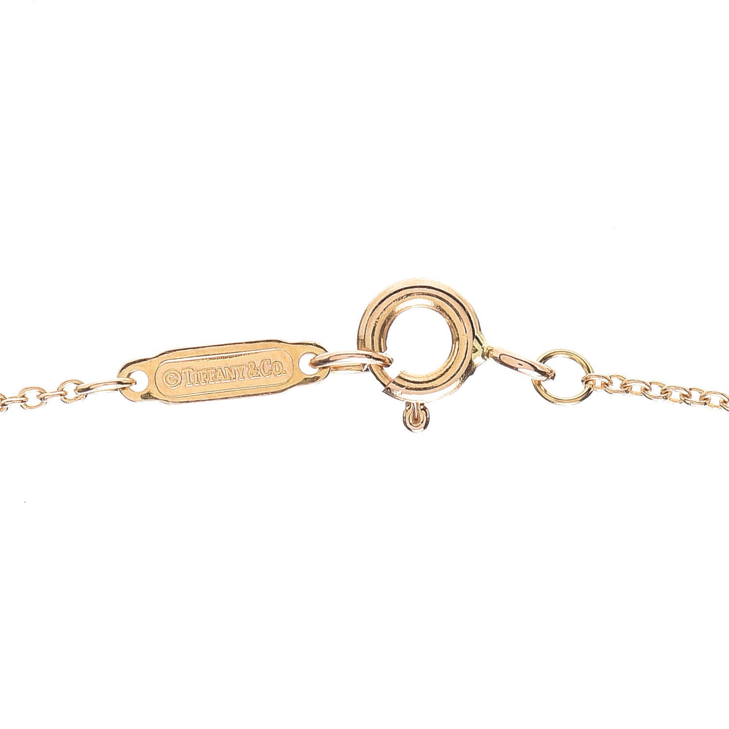 18K Rose Gold Diamond Mini Vintage Oval Key Pendant Necklace