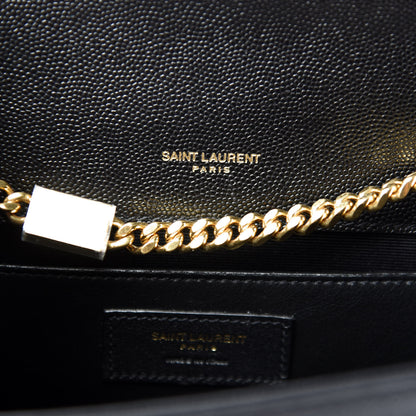 Saint Laurent Grain De Poudre Medium Classic Monogram Kate Satchel Black 9 of 10