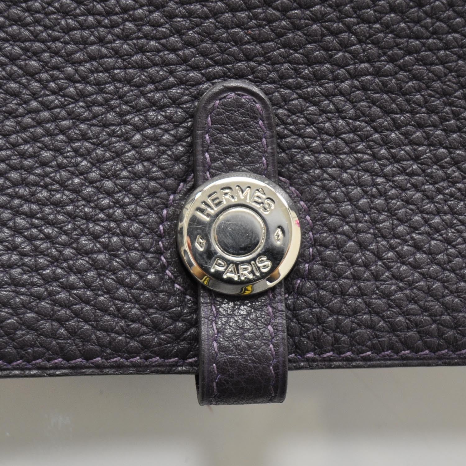 Hermes Togo Dogon Wallet Waist Pouch Raisin Purple 6 of 8