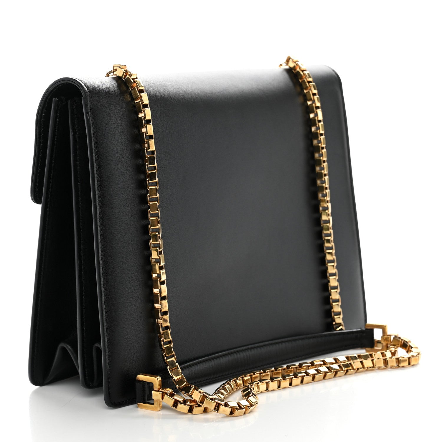 Salvatore Ferragamo Calfskin Thalia Flap Shoulder Bag Black 3 of 12
