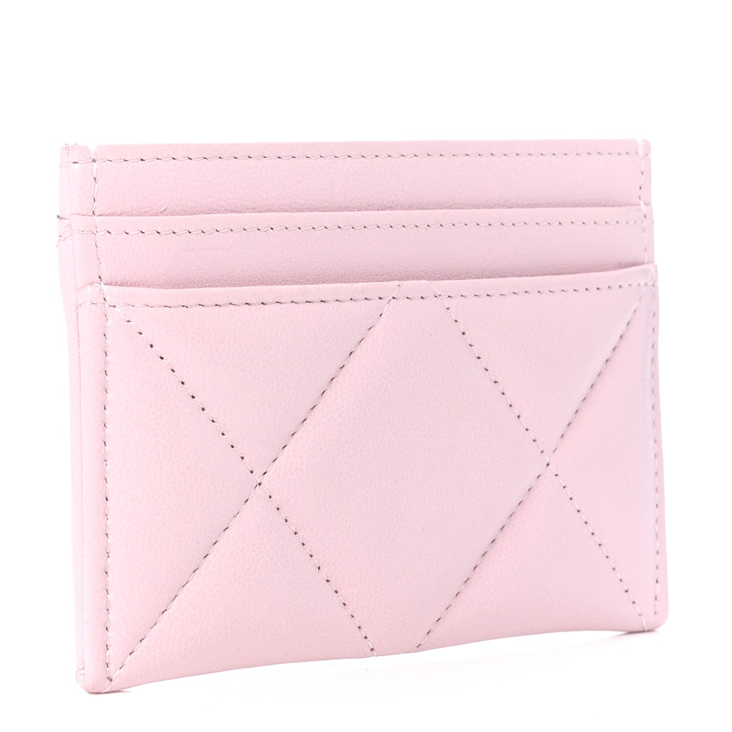 Chanel Lambskin Quilted Chanel 19 Card Holder Light Pink 3 of 9