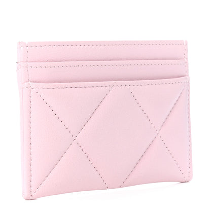 Chanel Lambskin Quilted Chanel 19 Card Holder Light Pink 3 of 9