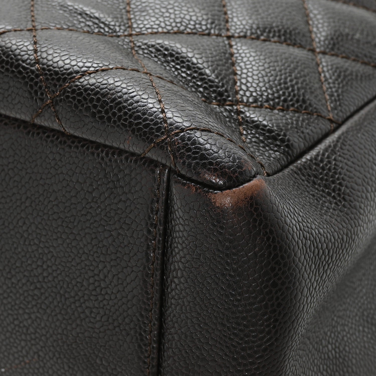 Chanel Caviar Quilted Grand Shopping Tote GST Dark Brown 10 of 13