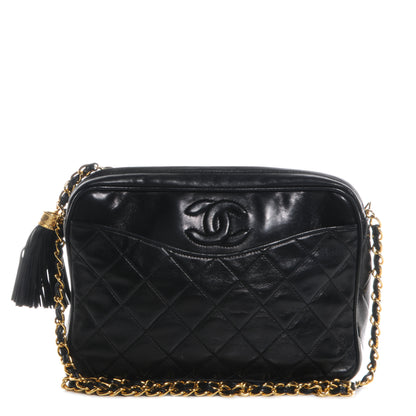 Chanel Lambskin Quilted Tassel Camera Case Black 1 of 7