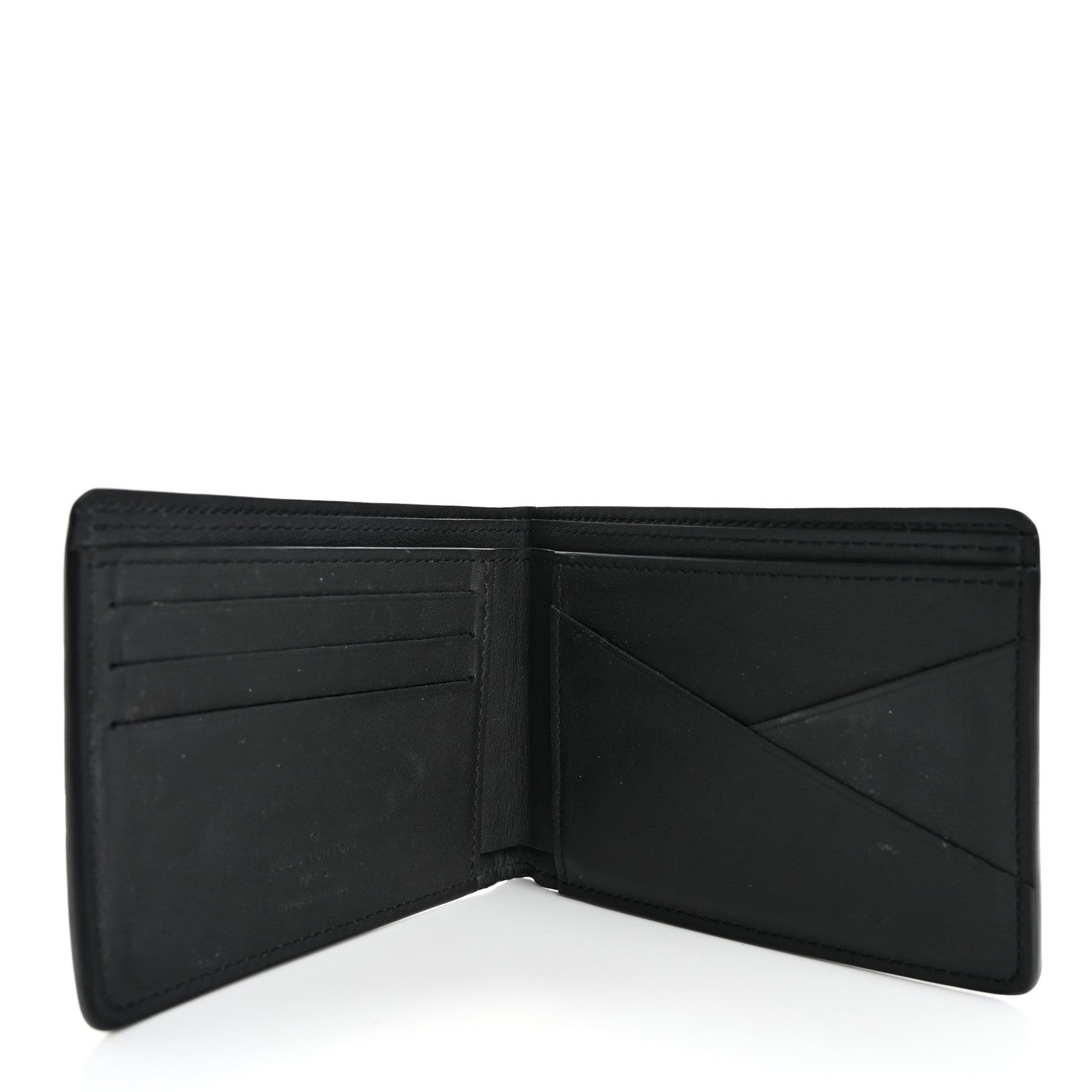 Louis Vuitton Calfskin Monogram Shadow Multiple Wallet Black 5 of 10