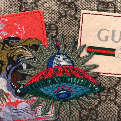 Gucci GG Supreme Monogram Courrier Embroidered UFO Zip Around Wallet 7 of 10
