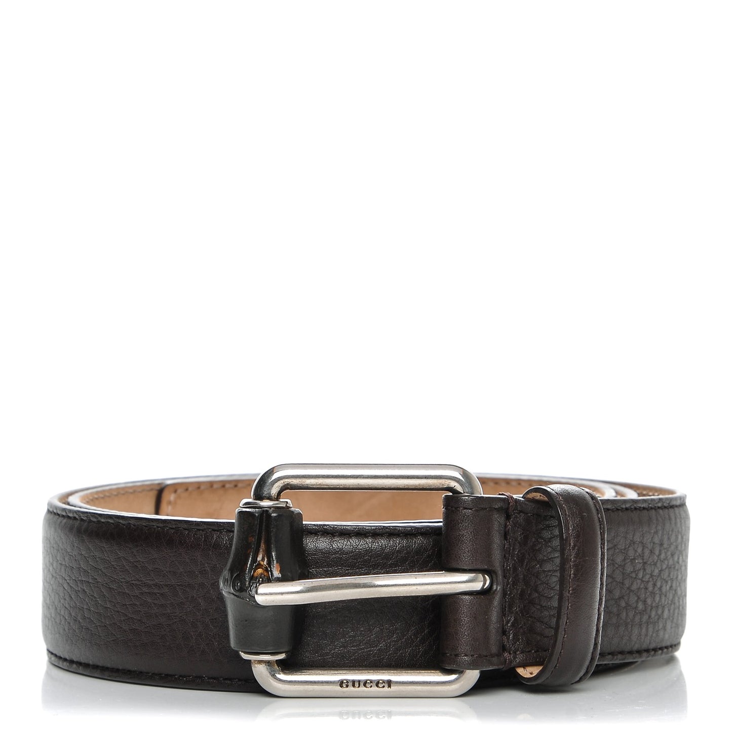 Cellarius Calfskin Mens Bamboo Buckle Belt 90 36 Brown