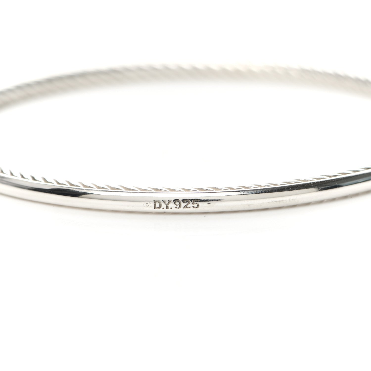 David Yurman Sterling Silver 3mm Cable Classics Bangle Bracelet 4 of 4