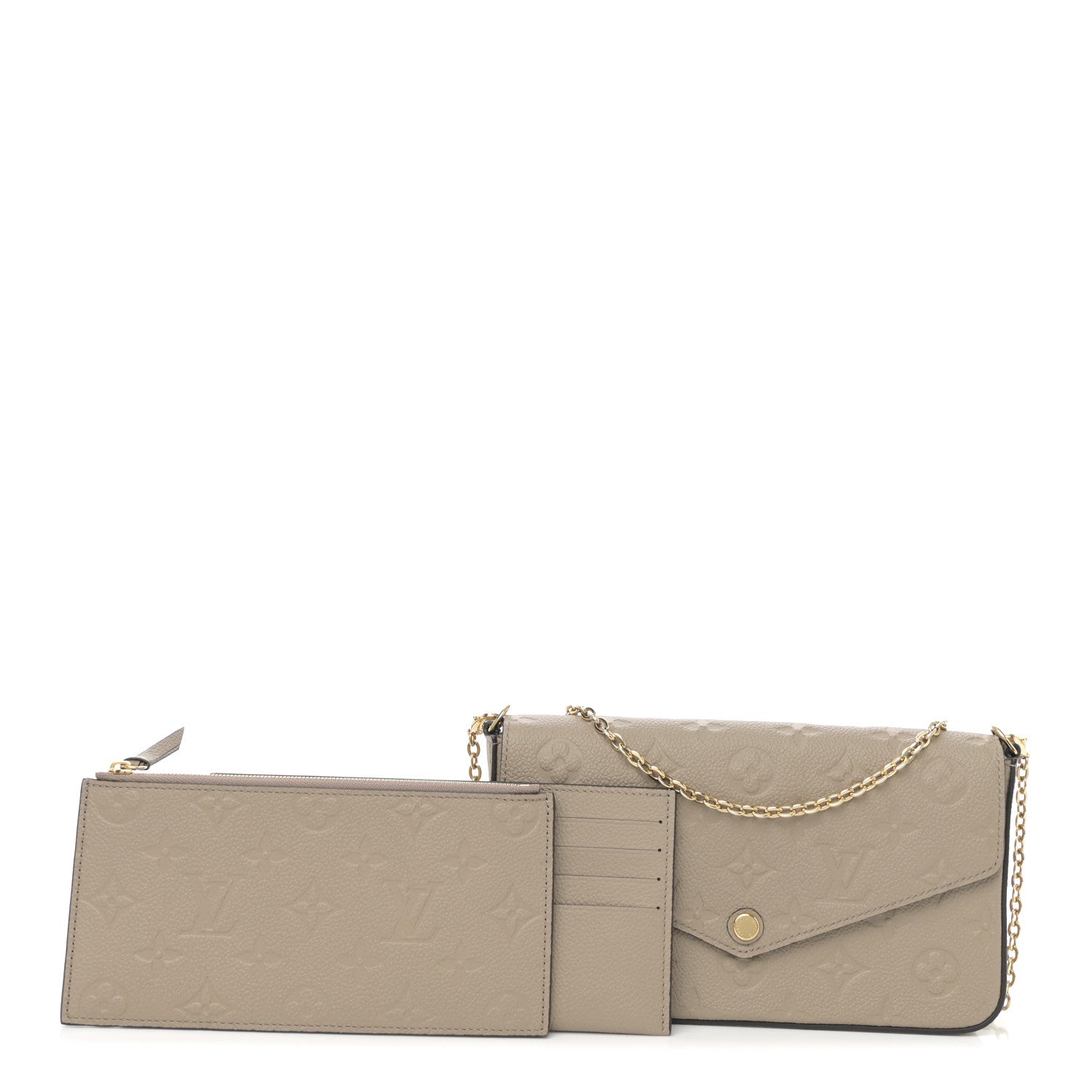 Louis Vuitton Empreinte Pochette Felicie Chain Wallet Tourterelle 3 of 11