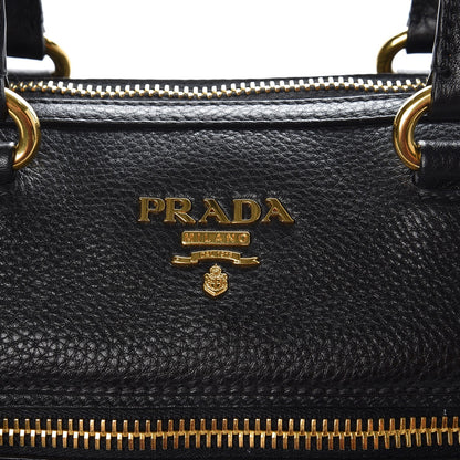 Prada Vitello Daino Shopping Satchel Black 8 of 8