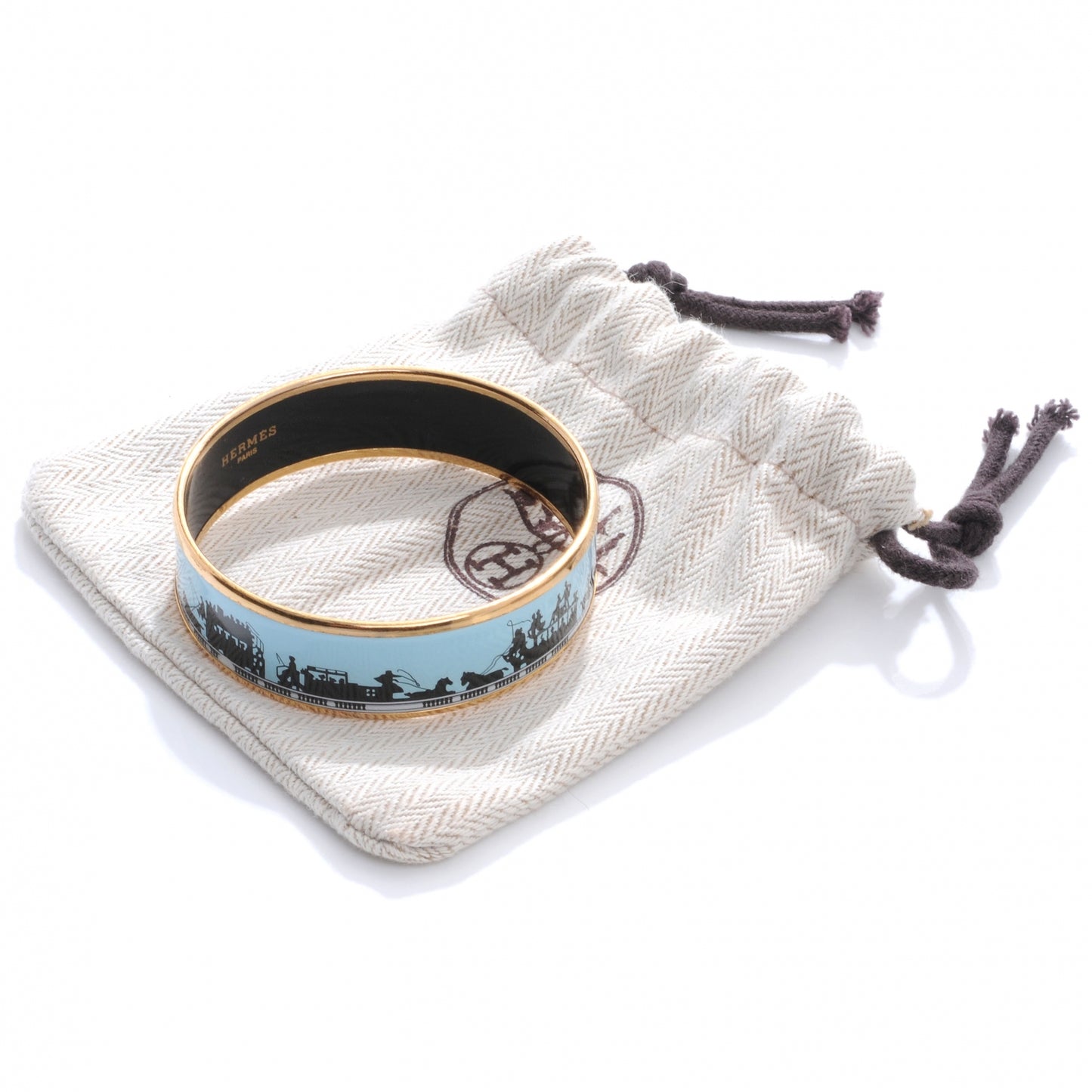 Enamel Printed Carriages Wide Bracelet 65