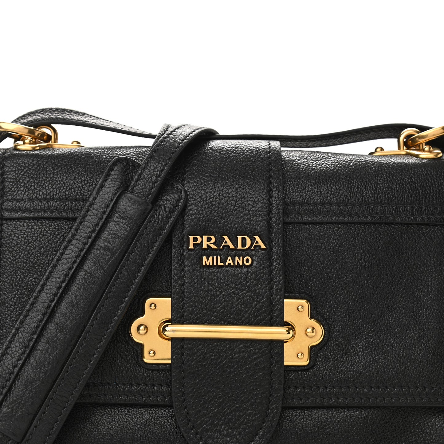 Glace Calf Large Soft Cahier Bag Black Astrale