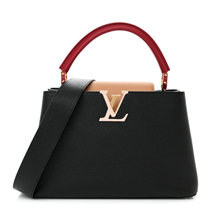 Louis Vuitton Taurillon Capucines MM Black Arizona Beige Ruby Red 1 of 9