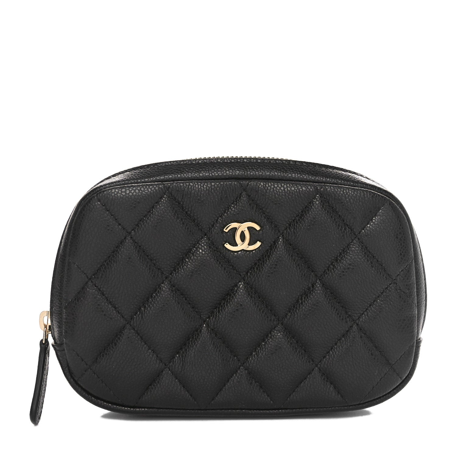 Chanel Caviar Quilted Small Curvy Pouch Cosmetic Case Black 1 of 10
