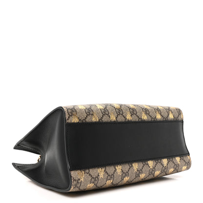 Gucci GG Supreme Monogram Bees Small Padlock Tote Beige Oro Black 4 of 10