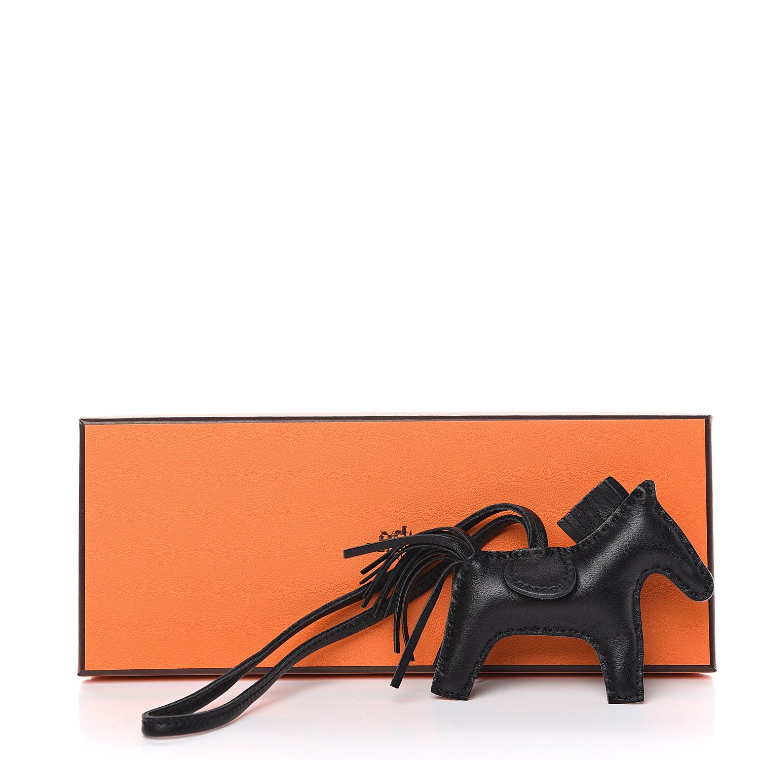 Hermes Milo Lambskin Grigri Rodeo Horse Bag Charm PM So Black 4 of 4