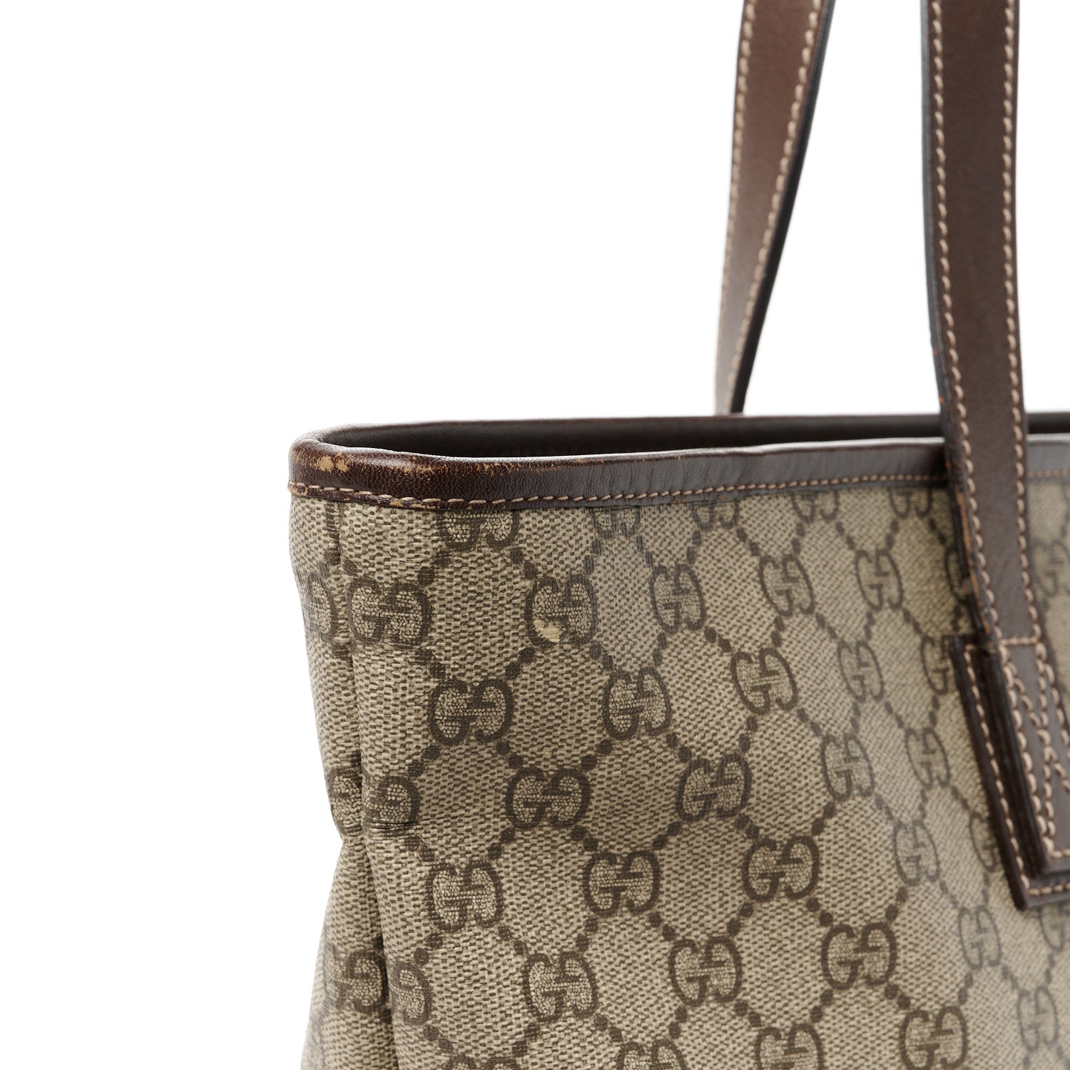 Gucci GG Supreme Monogram Medium Zippered Shopping Tote Dark Brown 13 of 14