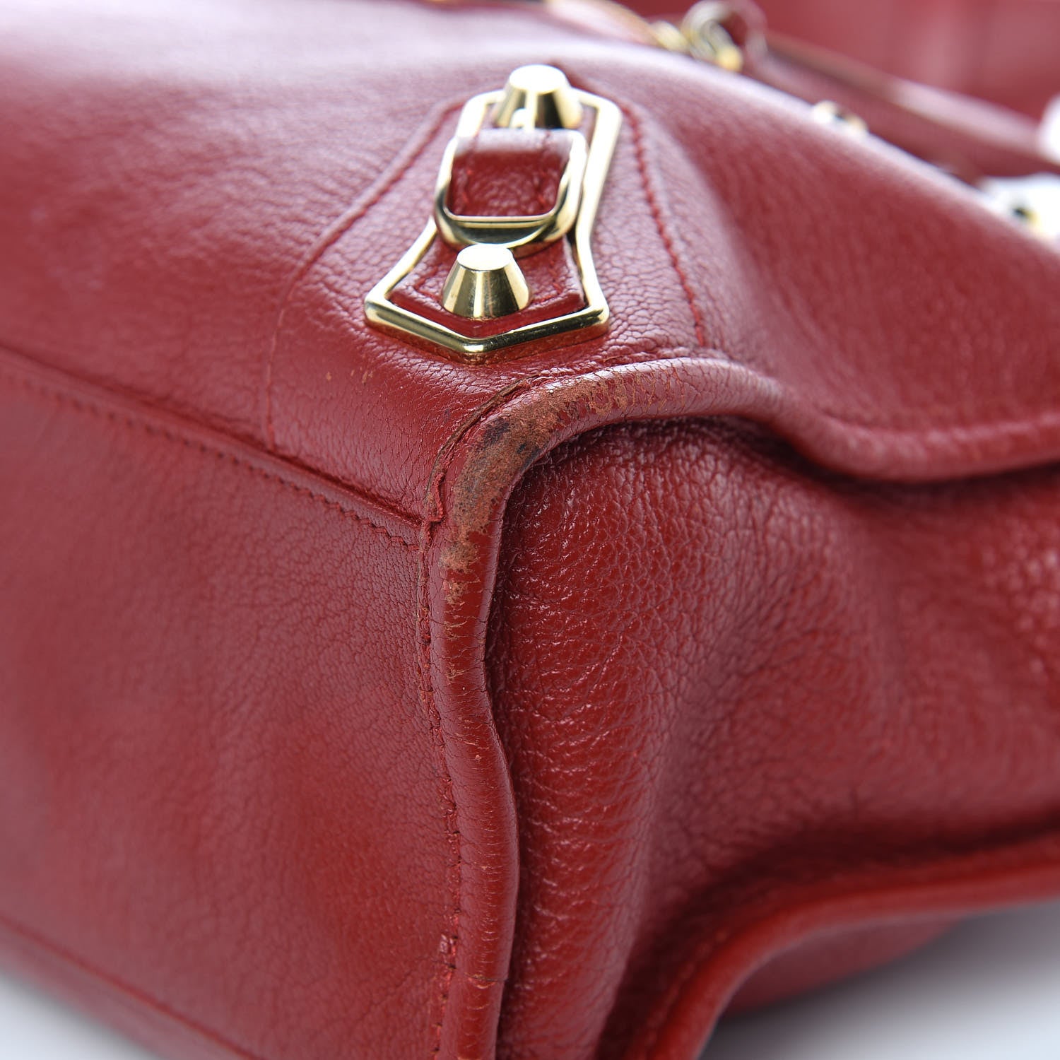 Balenciaga Chevre Gold Metallic Edge Hardware S City Rouge Groseille 10 of 17