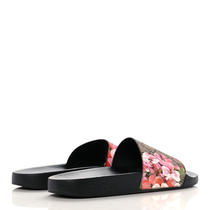Gucci GG Supreme Monogram Blooms Slide Sandals 39 Beige Multicolor 4 of 8