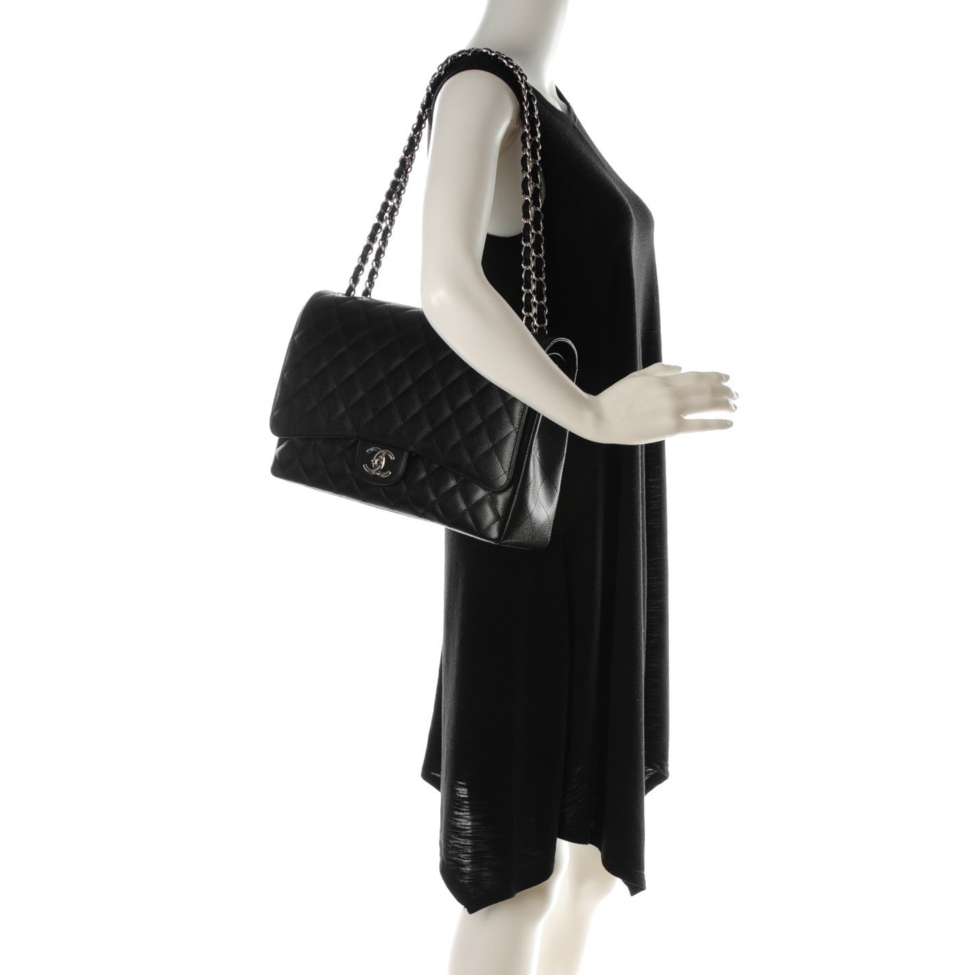 Chanel Caviar Quilted Maxi Double Flap Black 2 of 8