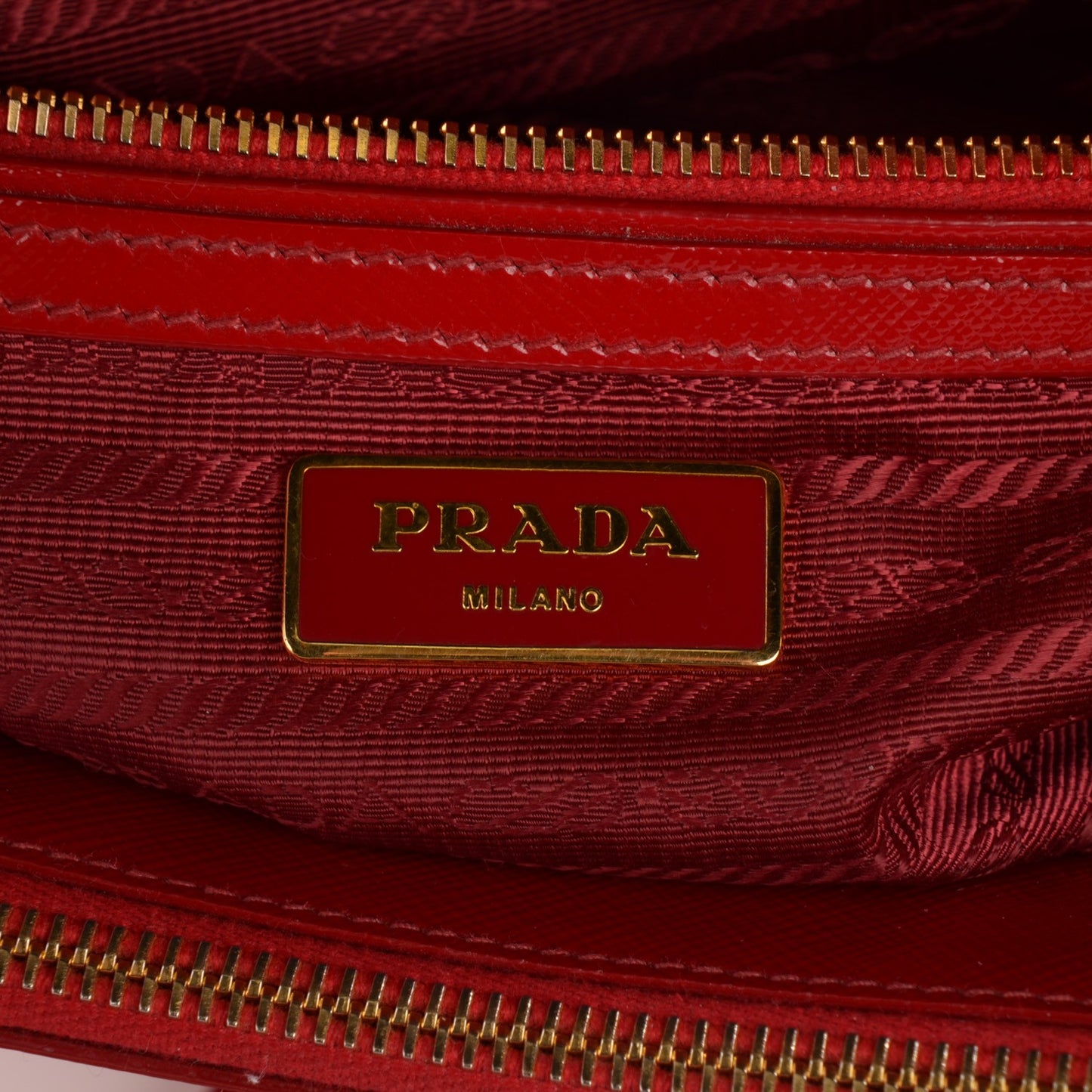 Saffiano Vernice Mini Double Zip Tote Rosso