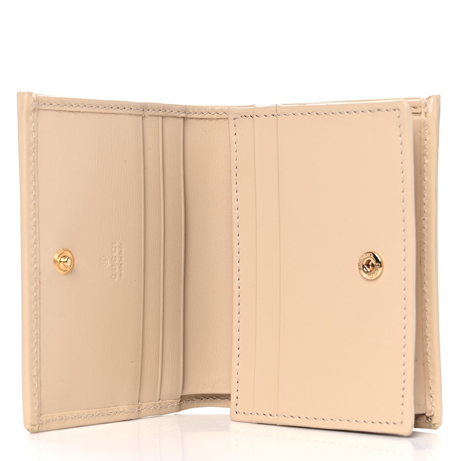 Gucci Boarded Plutone Calfskin Horsebit 1955 Card Case Wallet Bubble Tea 5 of 11