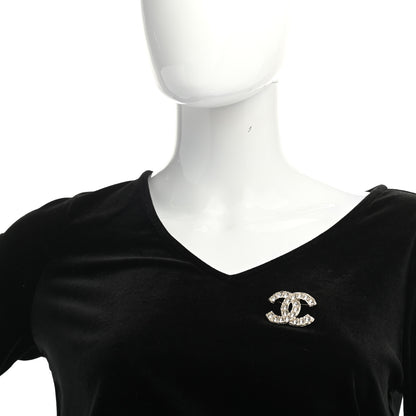 Chanel Crystal Textured CC Brooch Light Gold 2 of 4