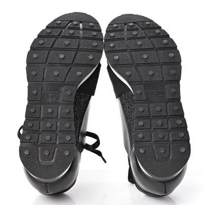 Balenciaga Mesh Lurex Calfskin Womens Race Runner Sneakers 35 Black 5 of 8