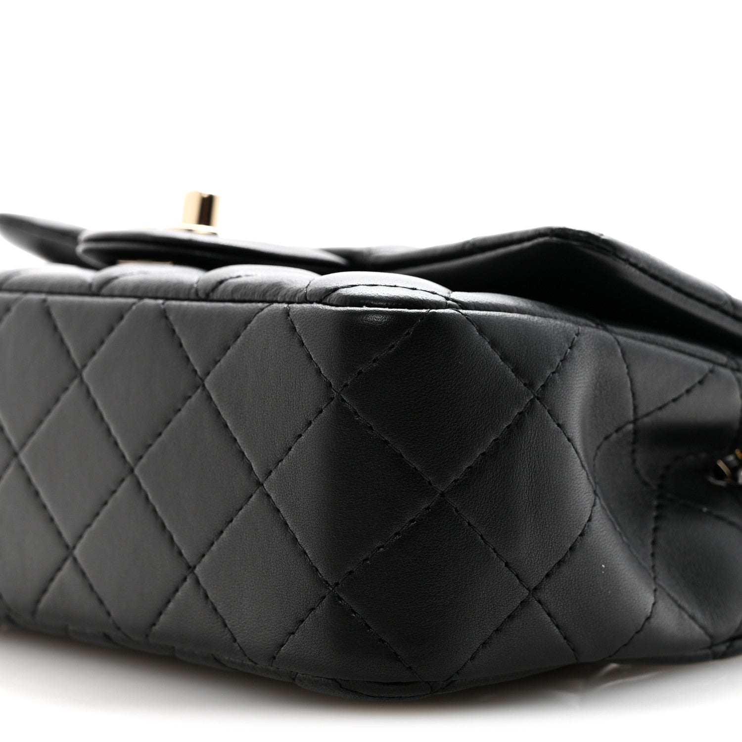 Chanel Lambskin Quilted Mini Rectangular Flap Black Black 10 of 11