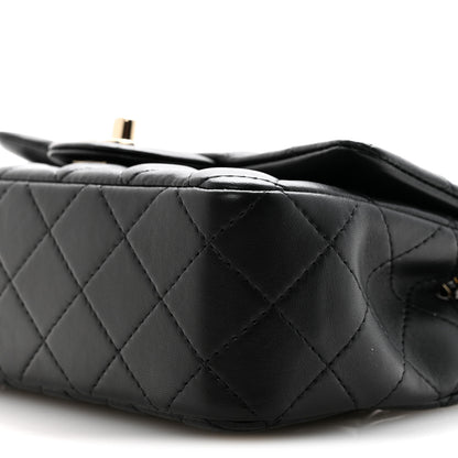 Chanel Lambskin Quilted Mini Rectangular Flap Black Black 10 of 11