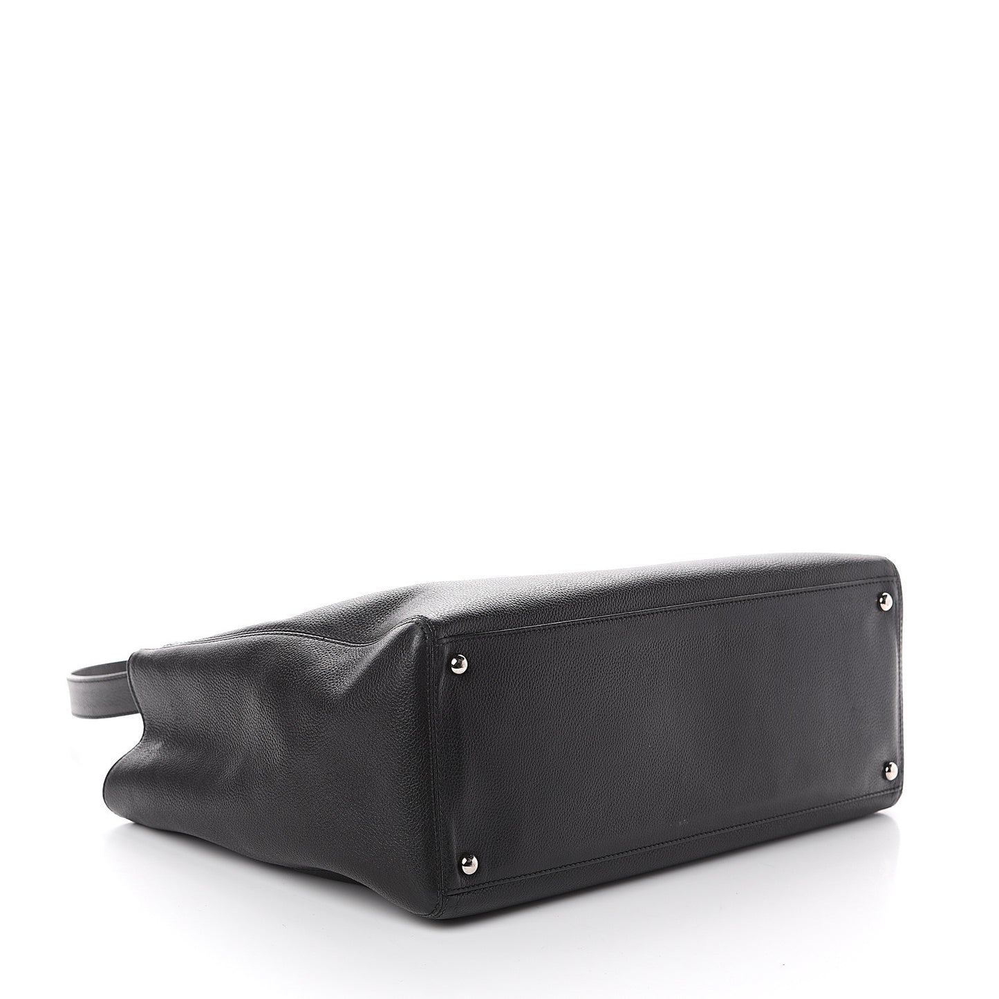 Calfskin Cerf Executive Shopper Tote Black