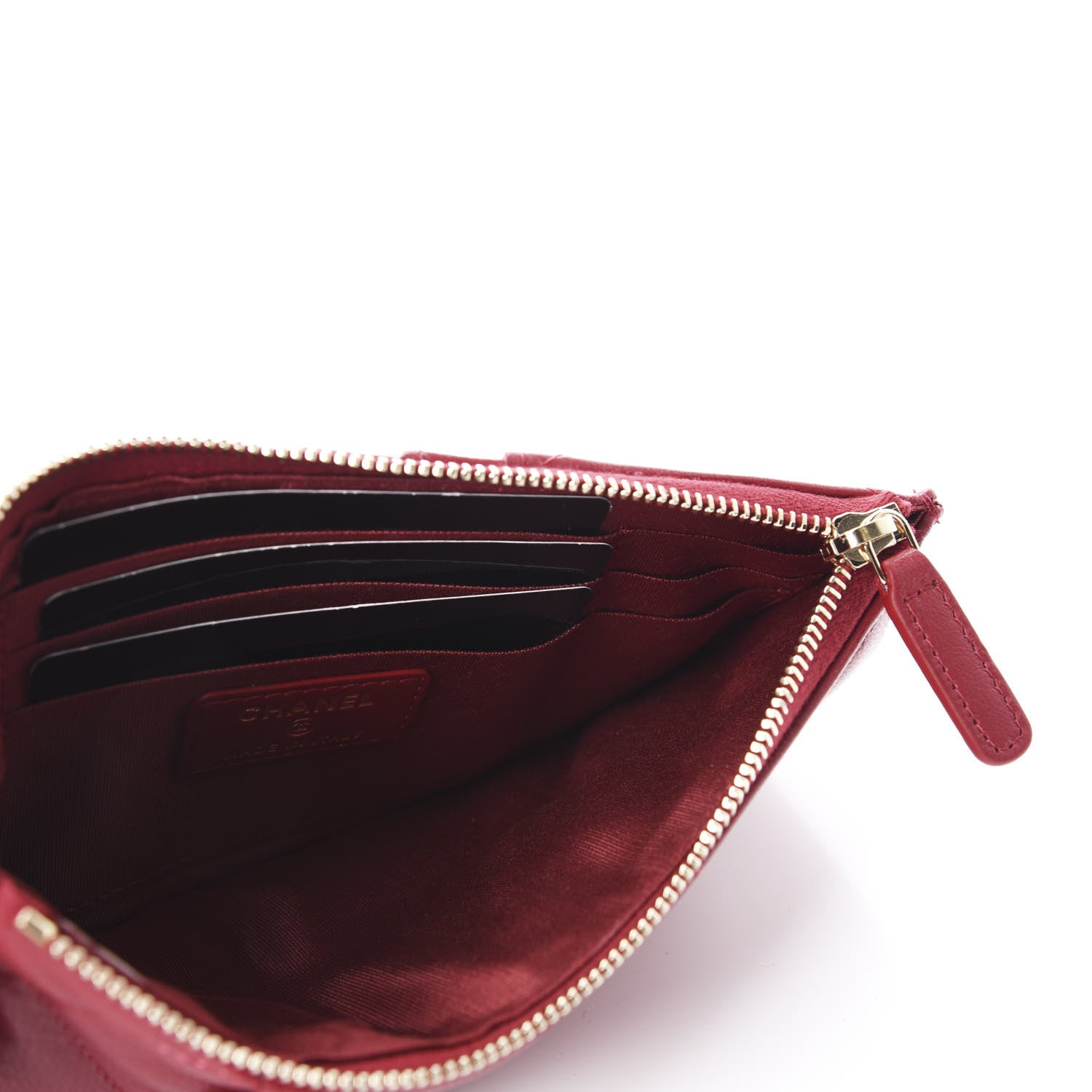 Chanel Shiny Goatskin Quilted 19 Flat Wallet Pouch Red 5 of 8