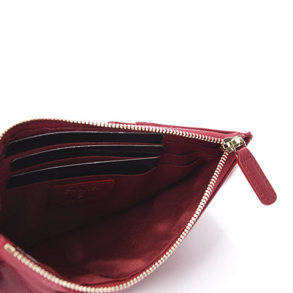 Chanel Shiny Goatskin Quilted 19 Flat Wallet Pouch Red 5 of 8